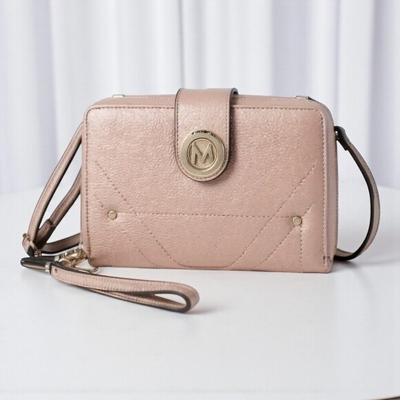 🆕️MKF by Mia K Rose Gold Vegan Leather Smartphone Wallet Crossbody Bag 🌟 - Picture 9 of 10